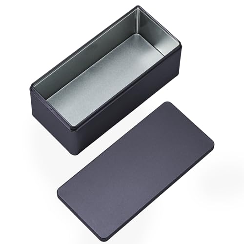 QoTang Kleine Metallbox Behälter,Leere Metallbehälter mit Deckel Geldkassette,für Bargeld Münzen Briefmarken Süßigkeiten Kekse Tee Kaffee,18,5 * 8,5...