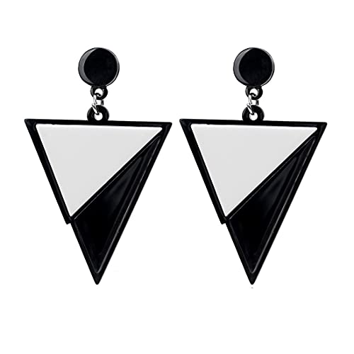 Fashion White Triangle Dangle Earrings Acrylic Simpleism Geometric Drop Earrings for Women-Triangle