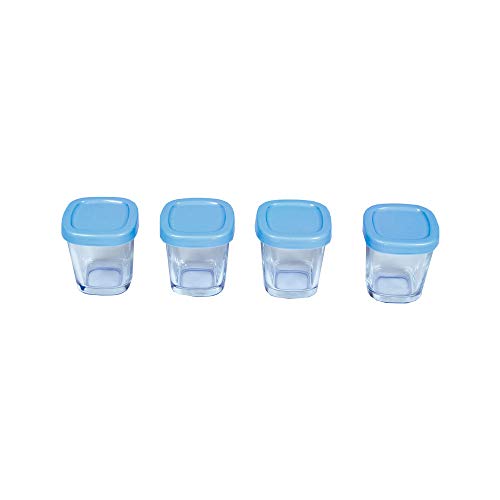 Potes de Vidro Para Armazenamento de Leite Materno - Clingo, Azul