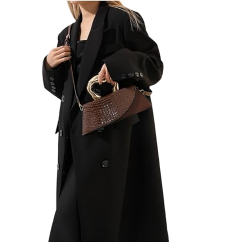 Image of Women Vegan Leather Evening Handbag Crocodile Pattern Handle Clutch Purse Cross Body Envelope Bag