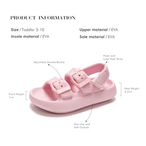 Image of FUNKYMONKEY Pillow Slippers for Boys and Girls Adjustable Double Buckle Unisex-Child EVA Flat Sandals