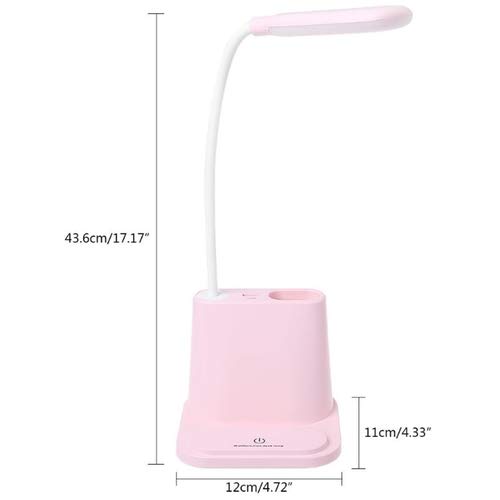 Luminária LED Carregador Celular USB Com Porta Lápis (rosa)