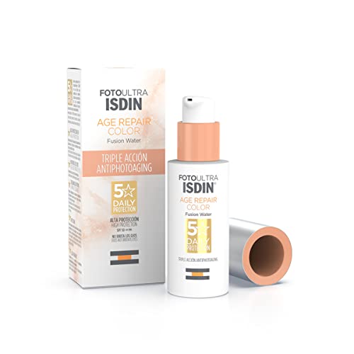 Foto Ultra Isdin Age Repair Color Spf 50, Protector Solar Facial Con Color Y Triple Acción Antifotoenvejecimiento, Cobertura Natural, Disimula Imperfecciones, 50 Ml