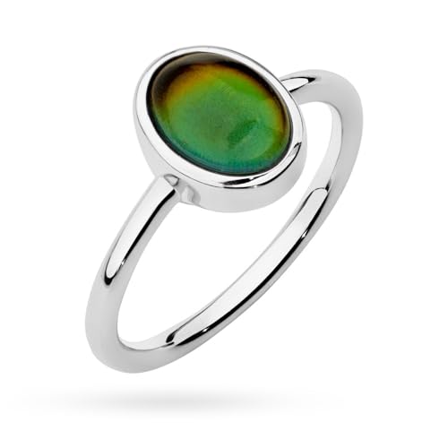 Bague pour femme plaqué or 18k MARKO en argent 925 avec pierre de couleur solitaire