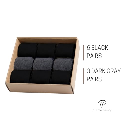 Pierre Henry Over the Calf Socks for Men | Formal Colors - All Solids | Design to Stay Up 12+ Hrs | Sizes 7-11 and 12-162