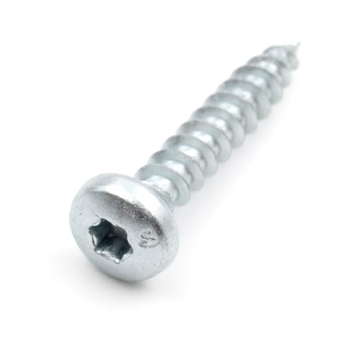 Design61 200 tornillos para madera aglomerada, cabeza semicircular, 5 x 30 mm, tracción TX, rosca completa para interior y exterior, adecuados para madera, aglomerado, MDF, madera dura, tornillos para