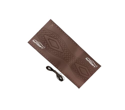 Image of Coffee Leather Steering Wheel Cover Universal Fit, Anti-Slip, Breathable, Comfortable Grip, Durable & Stylish for Cars Easy Install, Long-Lasting Protection,Non-SlipDesign.