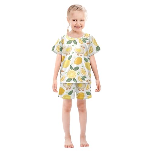 ALAZA Funny Duck Lemon Pajamas Short Sleeve 2 Piece Sleepwear Top and Bottom Pajama Set Unisex3
