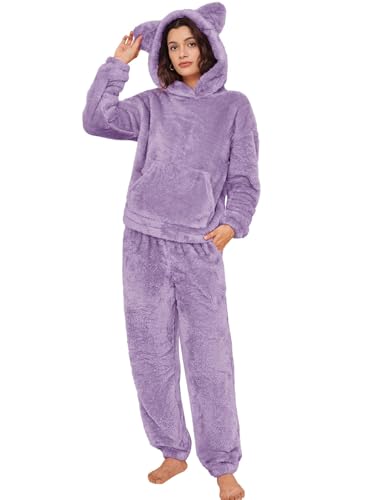 Flygo Fluffy Pajama Set with Bear Ears