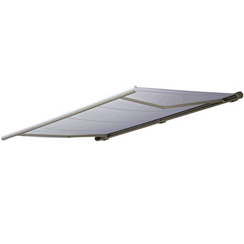 Mendler Elektrische Kassettenmarkise T122, Markise Vollkassette 4x3m - Acryl Creme