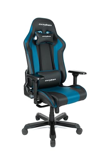 Robas Lund DX Racer K99, Sedia da Gaming, Pelle Sintetica, Nero/Blu, B/H/T: 70/133-140/70 cm