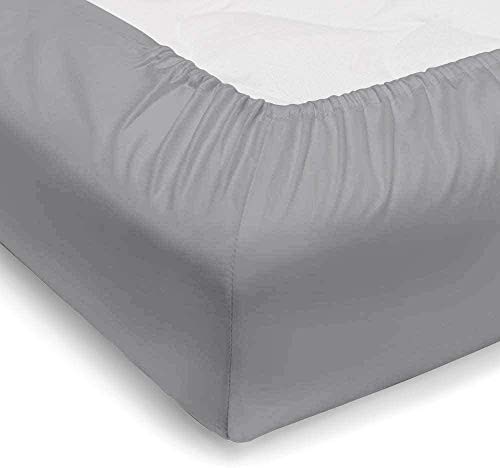 Vesgantti Drap Housse Grand Bonnet 35CM 100% Coton Égyptien 250 Fils Drap Housse pour Matelas (Gris, 120x190) Cover