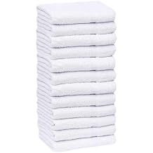 GOLD TEXTILES 12 Pack White Economy Cotton Blend 15x25 Inches Basic Hand Towels- Gym Towels 1 Dozen