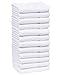 GOLD TEXTILES 12 Pack White Economy 100% Cotton 15X25 Basic Hand Towels- Gym Towels (1 Dozen) (12)