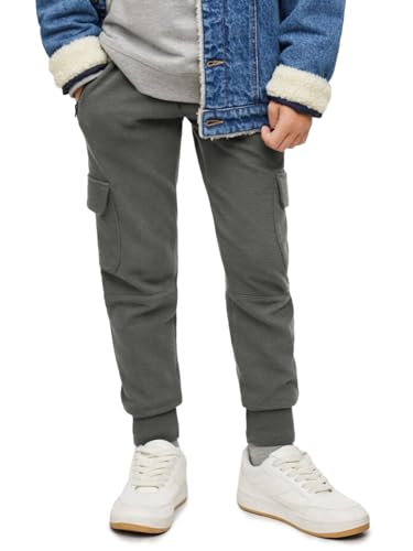 Boys Cargo Sweatpants Kids Casual Drawstring Waist Joggers Soft Knitted Active Pants 5-14 Years2