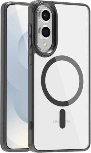 Image of Back Cover Case for Samsung Galaxy S25 Edge 5G | Back Cover with Mag-Safe | Transparent & Black Mobile Phone Back Cover for Samsung Galaxy S 25 Edge / S25 Edge | Anti Yellow TPU Back Cover