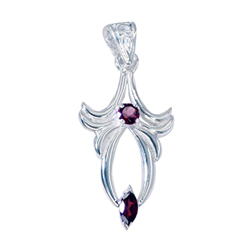 Pendentif en grenat rouge et argent, le cadeau idéal pour célébrer une femme