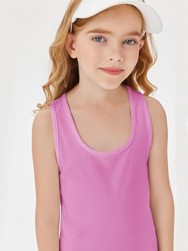 Image of Haloumoning Girls Athletic Tank Tops Racerback Sleeveless Dry Fit Active Sports Running Yoga Shirts