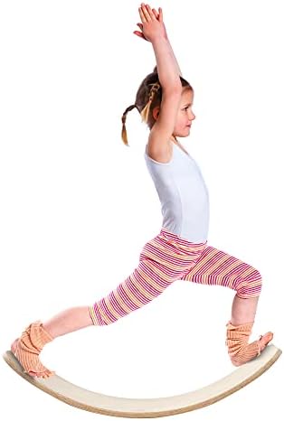 Balance Board Wobble Board - Balance Boards for Adults - Wooden Wobble Balance Board for Kids and Toddler - Yoga Board - Rocker Board - Natural Solid Wood Curvy Board 36"