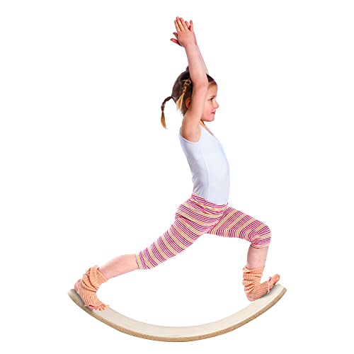 Balance Board Wobble Board - Balance Boards For Adults - Wooden Wobble Balance Board For Kids And Toddler - Yoga Board - Rocker Board - Natural Solid Wood Curvy Board 36" #TOP1
