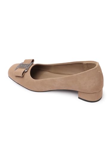 Image of Carlton London Women's Block Heel Round Toe Pumps - Elegant, Comfortable, and Stylish for Office, Casual and Semi-Formal Use
