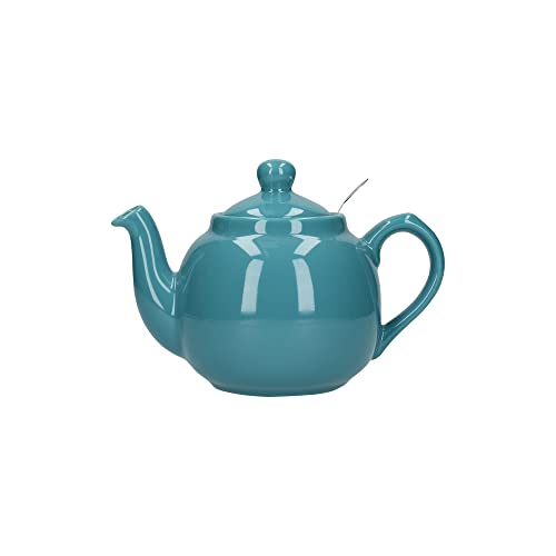 London Pottery Farmhouse - Tetera pequeña de cerámica con infusor, Color Aqua, 2 Tazas (600 ml)