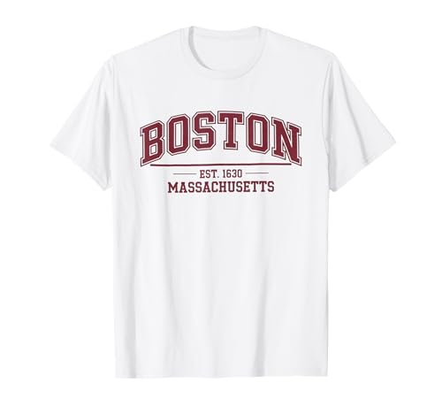 Tshirt Boston Massachusetts MA Vintage Sport Retro Maglietta