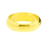 Anillo de boda chapado en oro amarillo de 22 quilates, talla 7,5 (ajuste cómodo), 5 mm