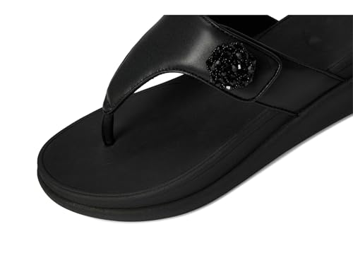Image of FitFlop F-Mode Go Beadie-Button Adj. Flatform Toe /Post Sandals