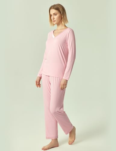Image of GYS Women's Bamboo Viscose Long Sleeve Pajamas Set