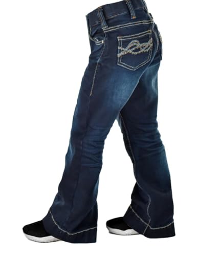 Cowgirl Tuff Western Jeans Girls Pull On DFMI 16 Reg Dark Wash GULDRK2