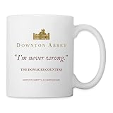 Spreadshirt Downton Abbey Violet Crawley I'm Never Wrong Mug Blanc, taille unique, blanc