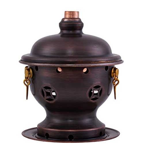 INUUXLG Stove Copper Pot Small Hot Pot Commercial Edging Stove Single Copper Hot Pot Household Pure Copper Small Pot (Brass 17.5 * 13.5cm)