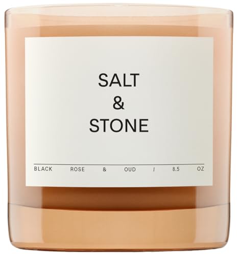 SALT & STONE Scented Candle for Women & Men | Hand-Poured, Aromatic & Fragrant | Coconut & Soy Blend Wax | 100% Cotton Wick | Long-Lasting 50 Hour Burn Time (8.5 oz) (Black Rose & ...