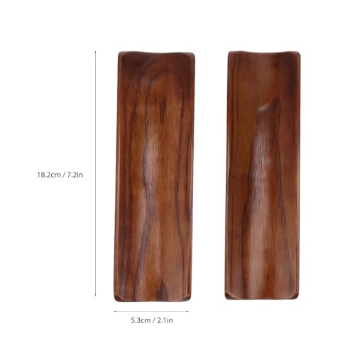 Platos de Sushi de Madera Sólida Rectangulares 7.2x2.1in x2 miniatura 5