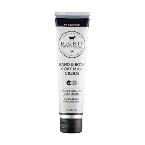 Dionis Goat Milk Skincare 3.3 oz Unscented Hand & Body Cream - Travel Size Hand Lotion For Hydrating & Moisturizing Dry Skin - Cruelty Free Cream Made In The USA - Paraben Free Formula Cover