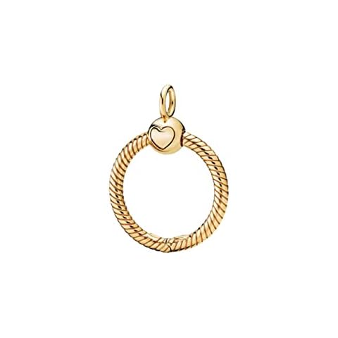 Bolenvi Moments O Charm Carrier Pendant - Authentic 925 Sterling Silver Charm Carrier for Beads & Necklaces (Yellow Gold) Cover