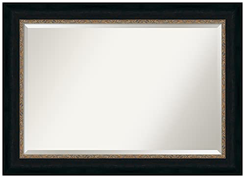 Image of Amanti Art Framed Vanity Mirror | Bathroom Mirrors for Wall | Impact Bronze Mirror | Wall Mounted Mirror | Large Mirror | 30.25 x 42.25