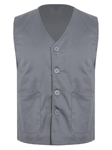 TiaoBug Kids Girls Boys Volunteer Vest with Pockets V-neck Social Service Waistcoat Public Activities Outerwear