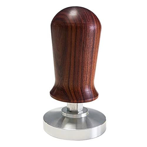 AQKILO Calibrated Coffee Tamper with Spring 58mm Espresso Press with Stainless Steel Base Wooden Handle for Coffee Grounds Barista Espresso Machines Accessory