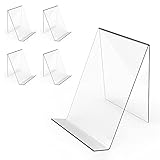 Boloyo Acrylic Book Stand 5PC,4 x 5-1/8 Inch Clear Acrylic Display Easel, Clear Tablet Holder for...