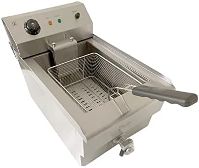 Davlex commercial electric deep fat chip fryer 13 litre tank single basket with drain tap
