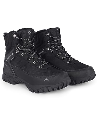 Image of Men's Edge ET 1101 Waterproof Hiking Boots, Mid-Top, Round Toe, Black, Mountain Trekking with Grip Sole