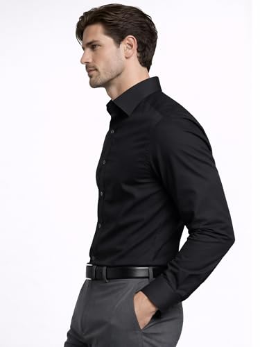 Image of FILO HEVIS Men's Shirt Regular Fit Solid Self-Cord Cotton Blended, Soft Fabric Stylish Formal Wear Man Shirt, Spread Collar Full Sleeves,(Available in Plus Size)