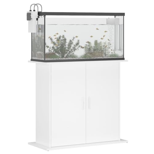 Tomostar Support pour Aquarium, Meuble pour Aquarium Meuble de Base Table d'aquarium blanc 81x36x73 cm bois d'ingénierie