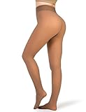 KBVOT Thermo Strumpfhose Damen Winter Thermostrumpfhosen Gefütterte Strumpfhosen Wärme Fleece Strumpfhose Gefälschte Durchscheinend Pantyhose High Waist Dicke Leggins(XS-2XL)