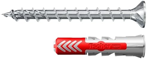 fischer DuoPower 6 x 50 S PH, Powerful Universal Plug with Panhead Screw, Intelligent 2-Component Technology for fastenings in Concrete, Bricks, Stone, Gypsum plasterboard, etc., 50 Plugs & 50 Screws