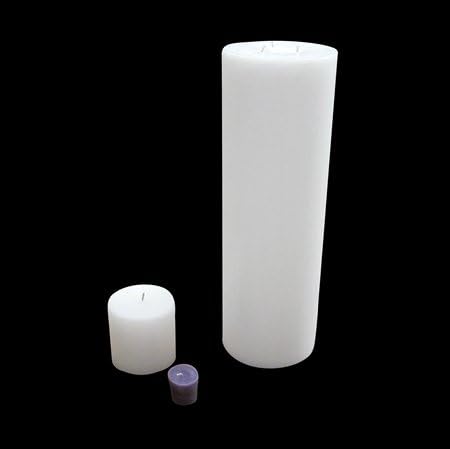 Large Pillar Candle - White, 6x18, Unscented, Hand Poured (3 wick)