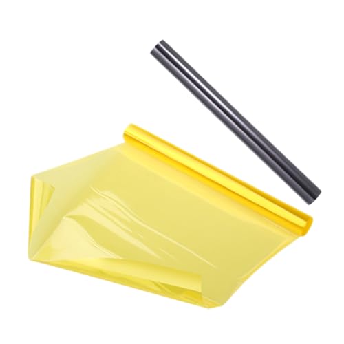 ifundom Lámina Tintada Autoadhesiva para Faros de Coche 30X120 CM Película Protectora de Tres Capas Amarillo y Negro Claro Compatible Faros Delanteros y Luces Antiniebla Adecuado para