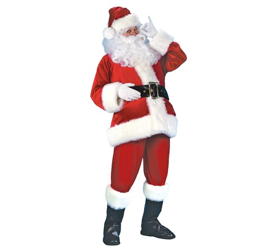 Fun World Costumes Men's Plus-Size Plus Size Adult Velour Santa Suit, Red/White, X-Large